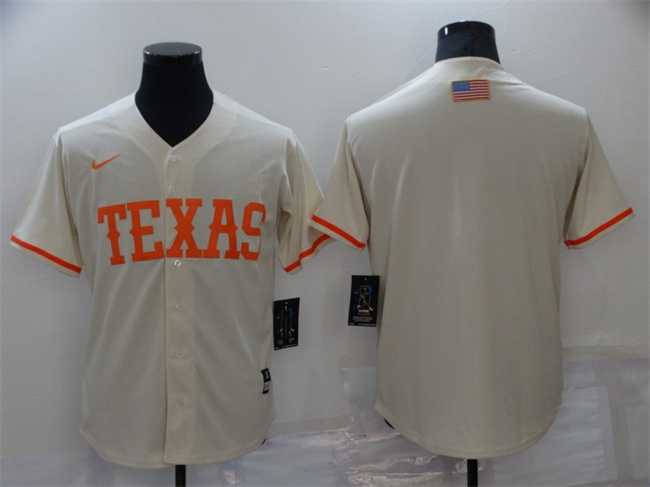 Men%27s Texas Longhorns Blank Cream Vapor Untouchable Stitched Jersey->texas longhorns->NCAA Jersey